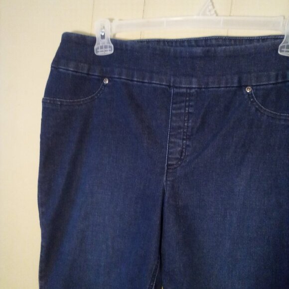 Chico's Perfect Stretch Soft Jegging Pedal Pusher Women 2.5 14 L Capri Blue - Picture 4 of 13